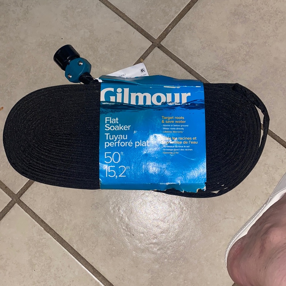 Gilmour Flat Soaker Hose 50', Black, 1 Each